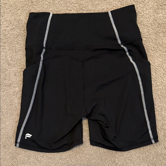 Fabletics Black Bike Shorts with Gray Accents - Picture 3 of 4